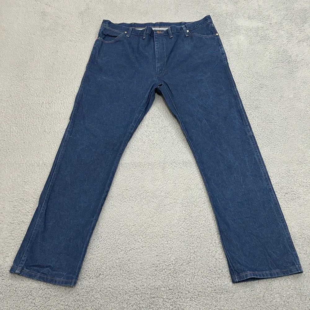 Wrangler Jeans Mens 44x32 Blue Denim 13MWZ Cowboy Cut Straight Leg Western Rodeo